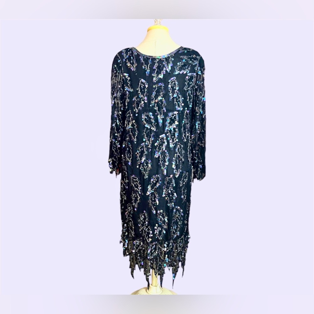 Silk Beaded 80’s Showmax Sequined Dress